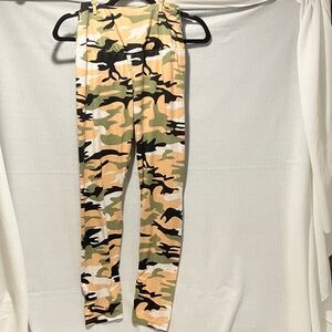 Hot Kiss Kids Camouflage Leggings - Black, Green, Tan